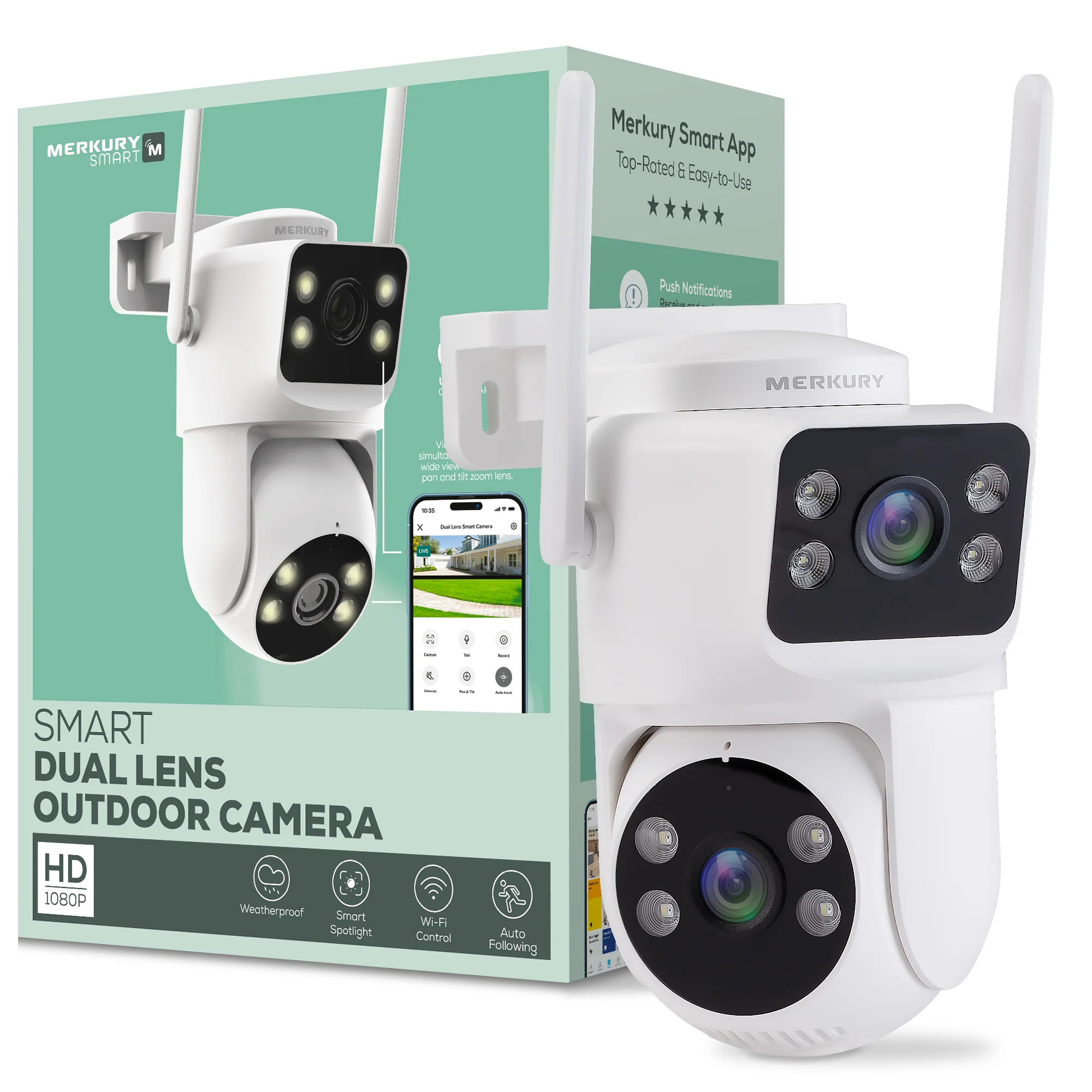 Dual Lens 1080P Outdoor PTZ Cam (Plug-in)