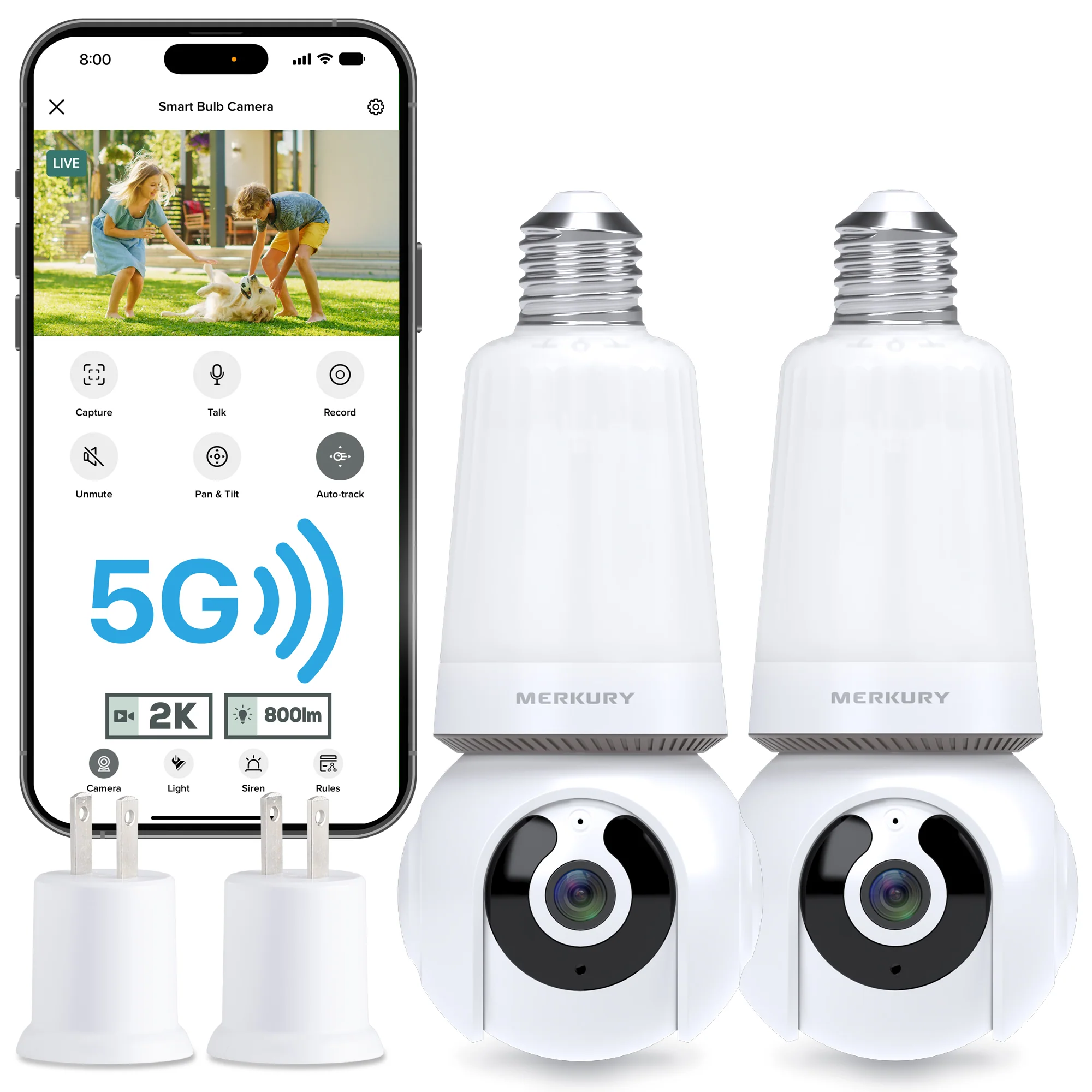 Merkury Smart 2K Light Bulb Security Camera (2-Pack) - Image 10