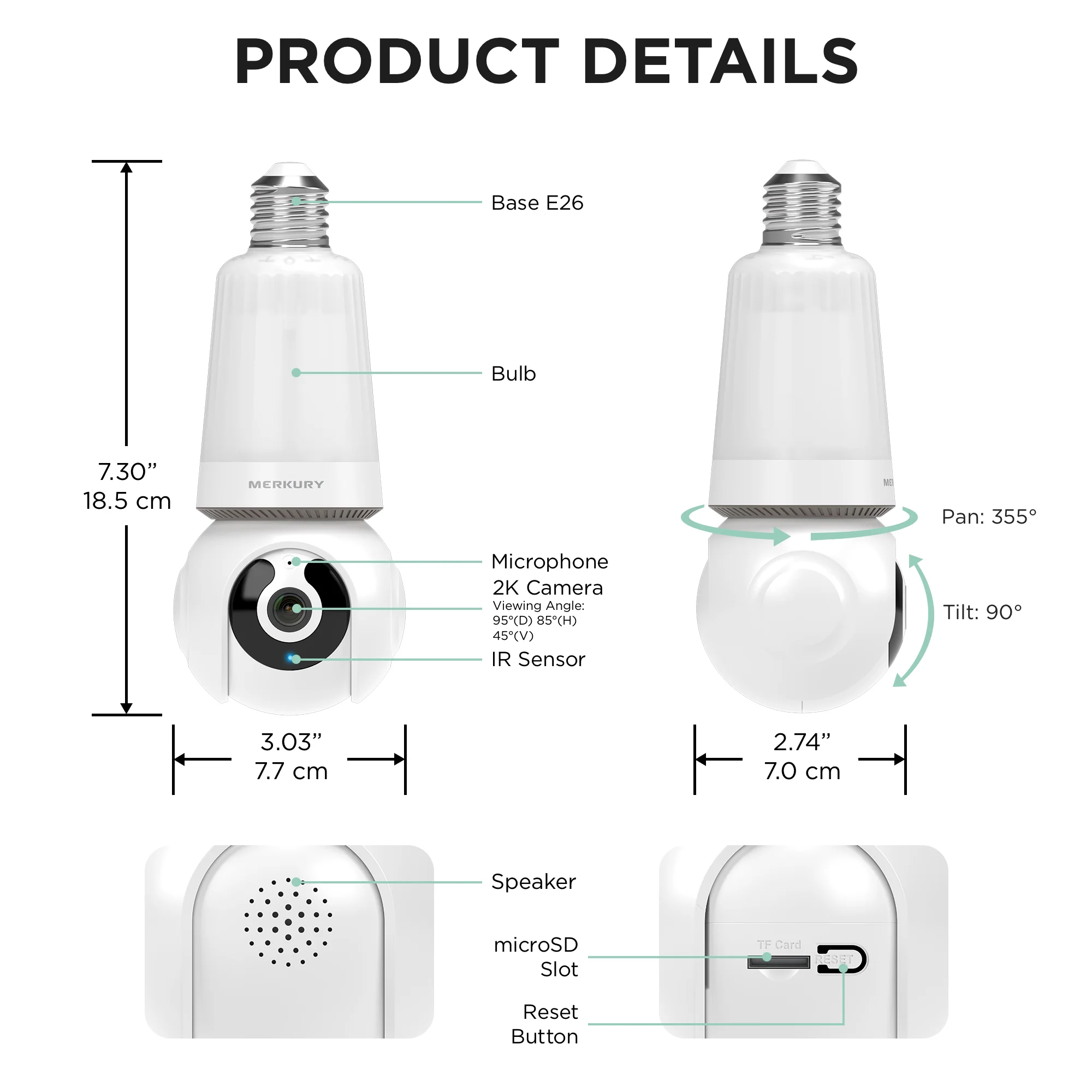 Merkury Smart 2K Light Bulb Security Camera - Image 9