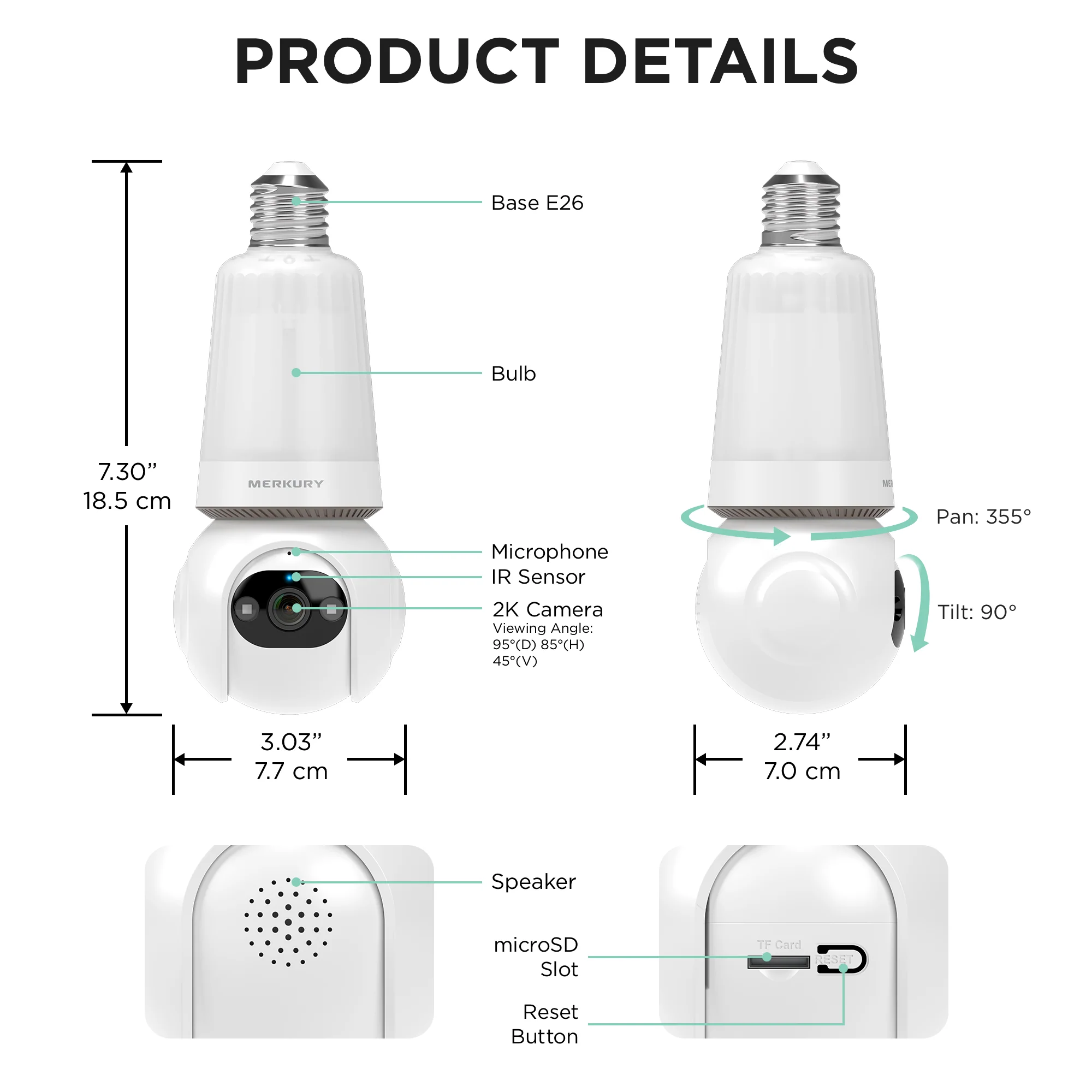 Merkury Smart 2K Light Bulb Security Camera - Image 7