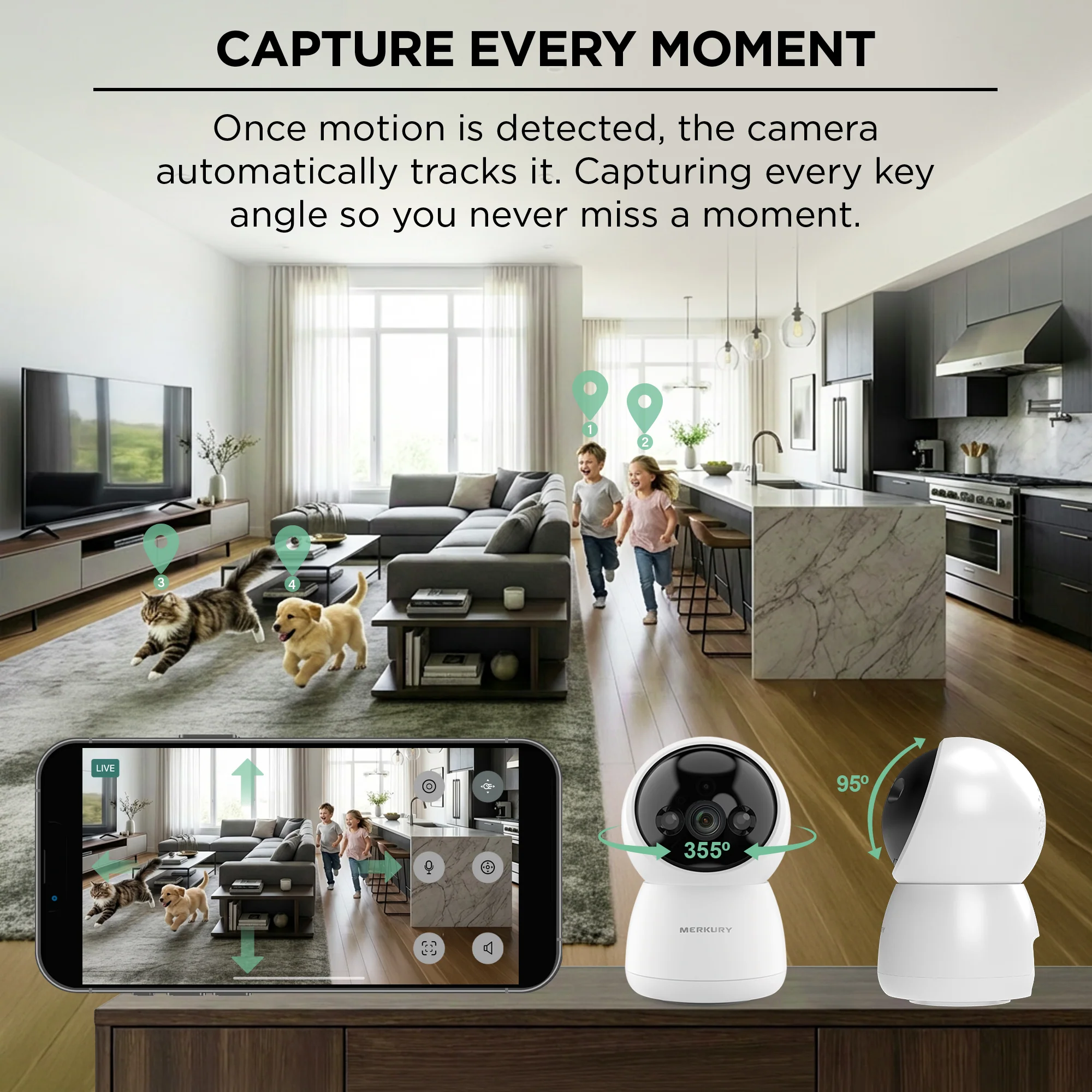 2K Auto-Follow Indoor Cameras, 2 Pack - Image 4