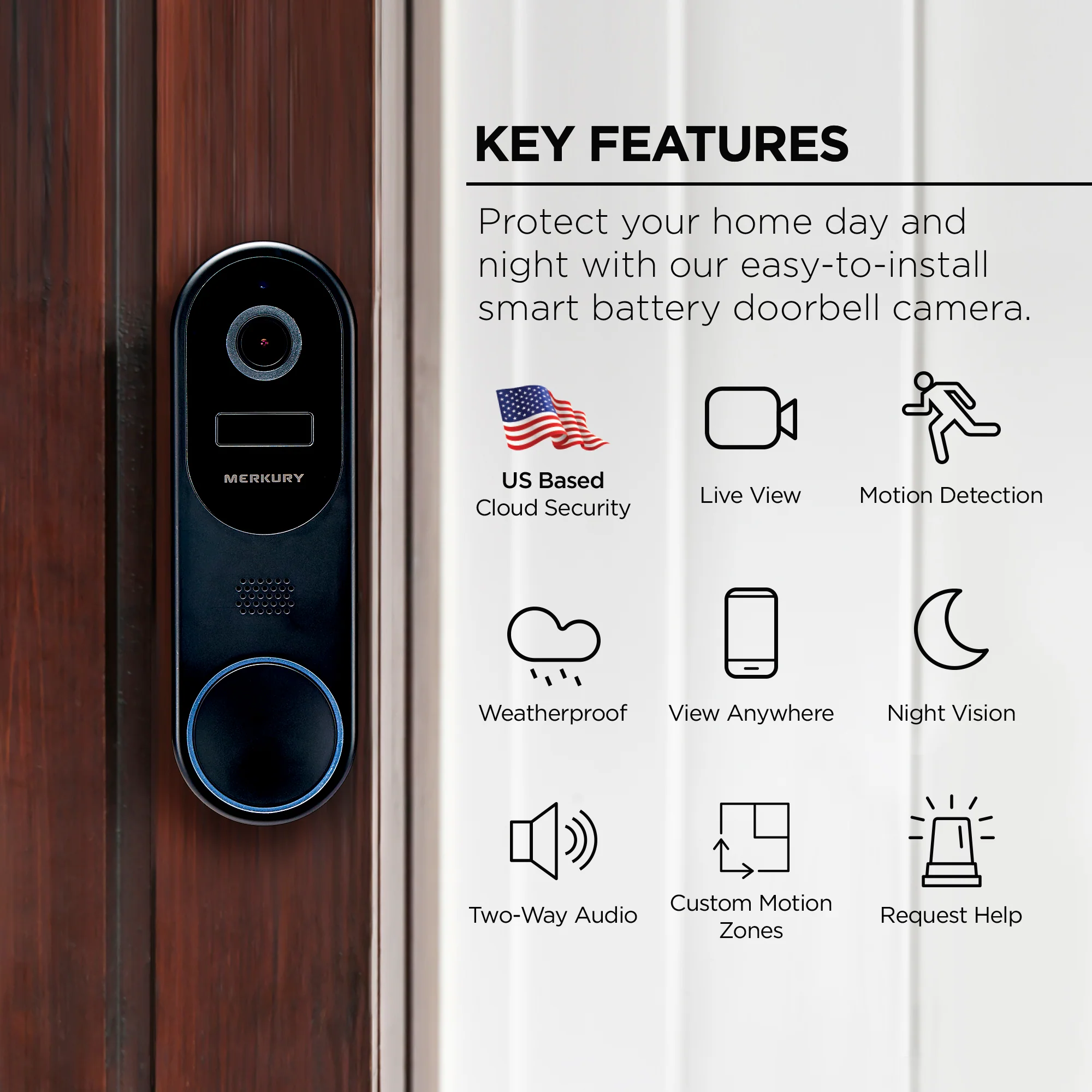 Smart Doorbell Camera, 1080p - Image 3